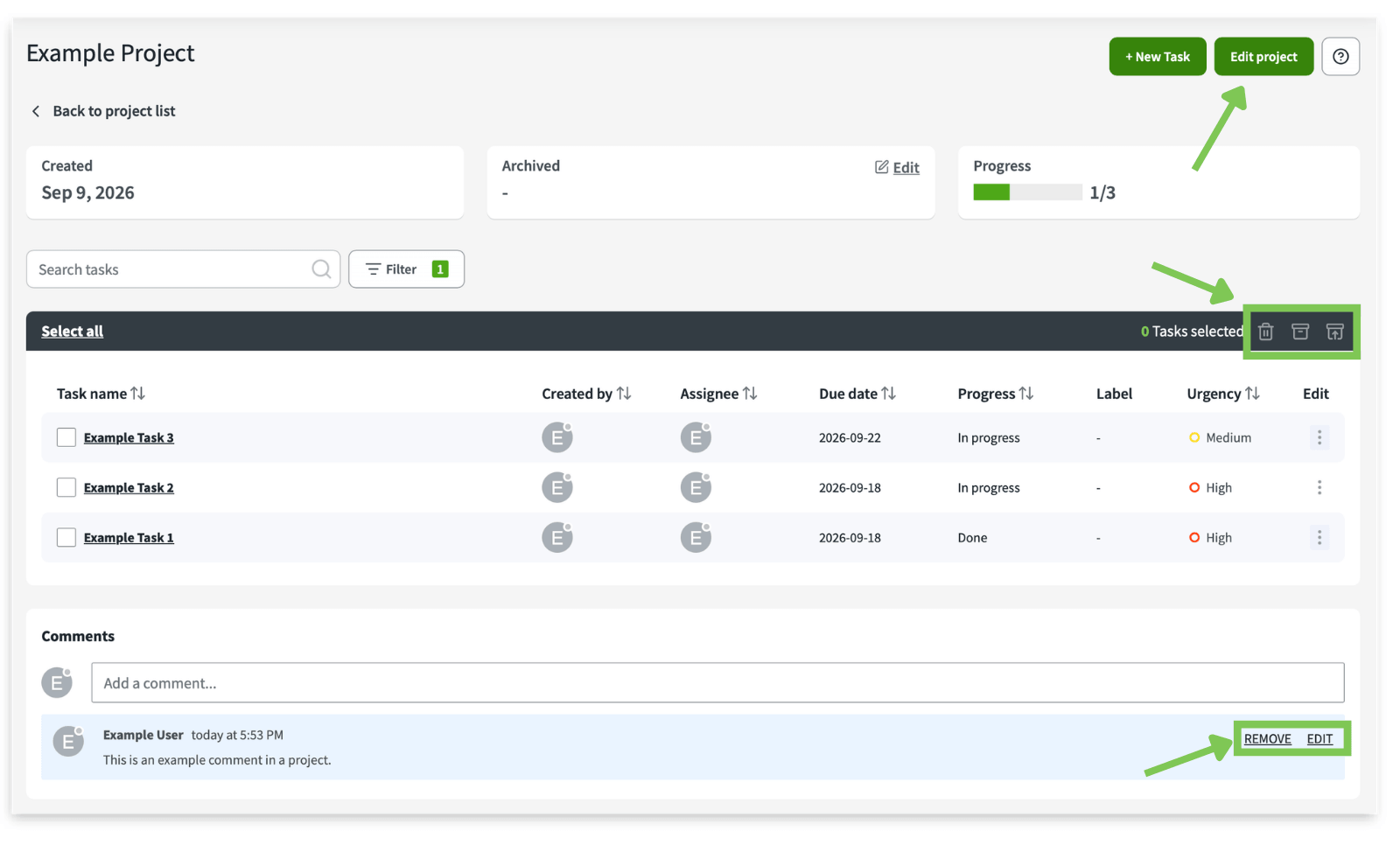 DeskTime project edit settings for creator, administrators, owner